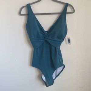 Old Navy Blue Textured One-Piece Bathing Suit